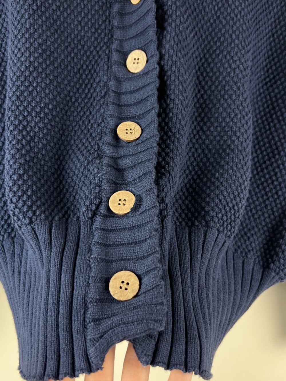 Free People Beach Navy V-Neck Hailee Cardigan Sweater - Picture 2 of 6